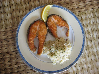 SALMÓN A LA PLANCHA CON ARROZ