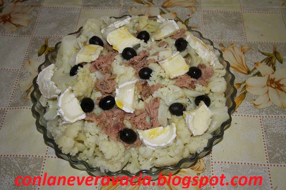 COLIFLOR TEMPLADA CON QUESO DE CABRA Y CAMEMBERT